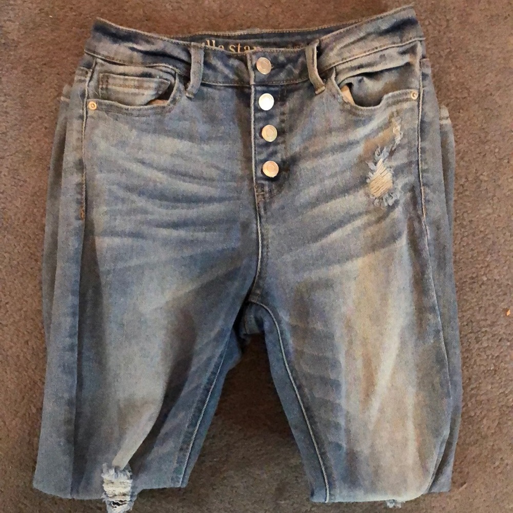 🆕High Rise Skinny Ripped Distressed Vanilla Star
